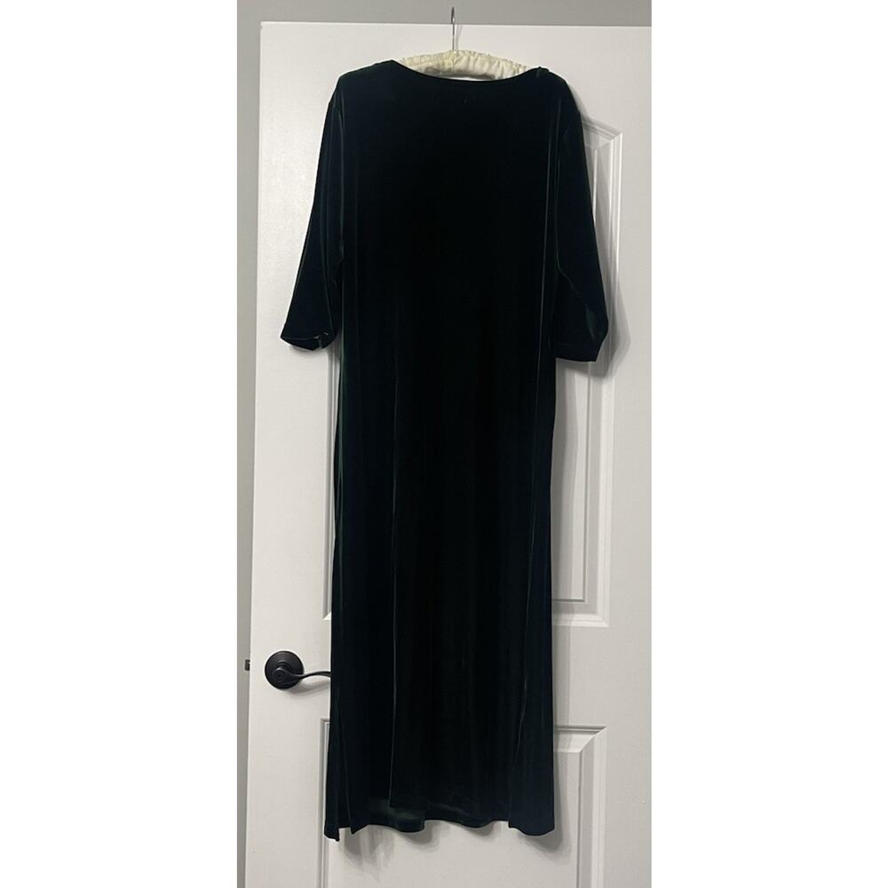 Vtg 90s Herman Geist Green Velvet Maxi Dress Medium Long Sleeve Whimsigoth Luxe